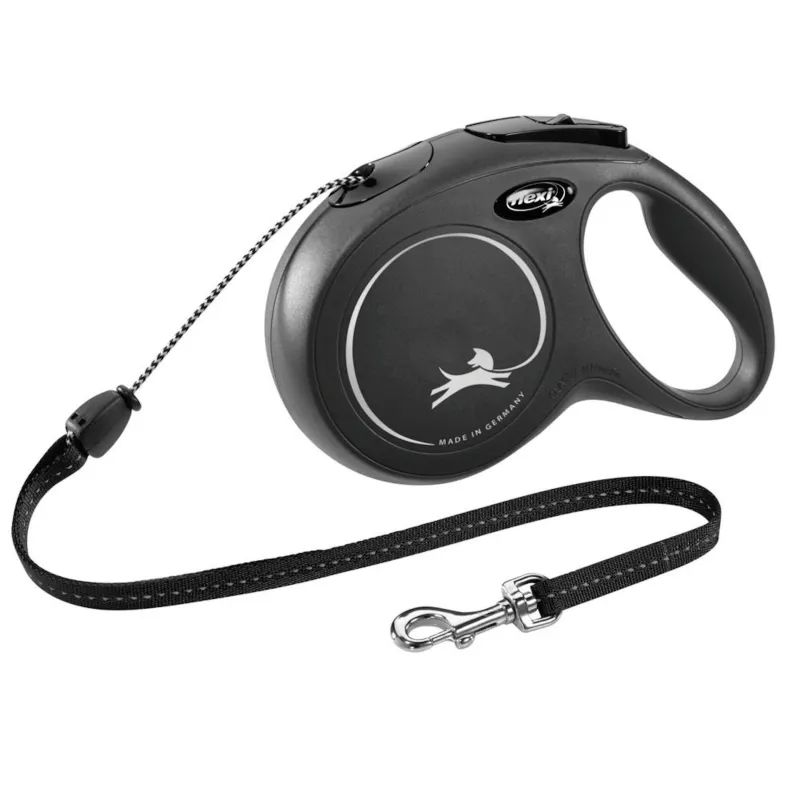Nyörillinen kelatalutin Flexi Classic M (20kg) musta 8m