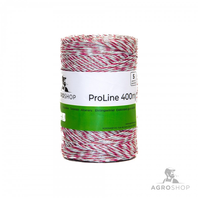 Sähköpaimenen naru AgroShop ProLine punainen/valkoinen 400m