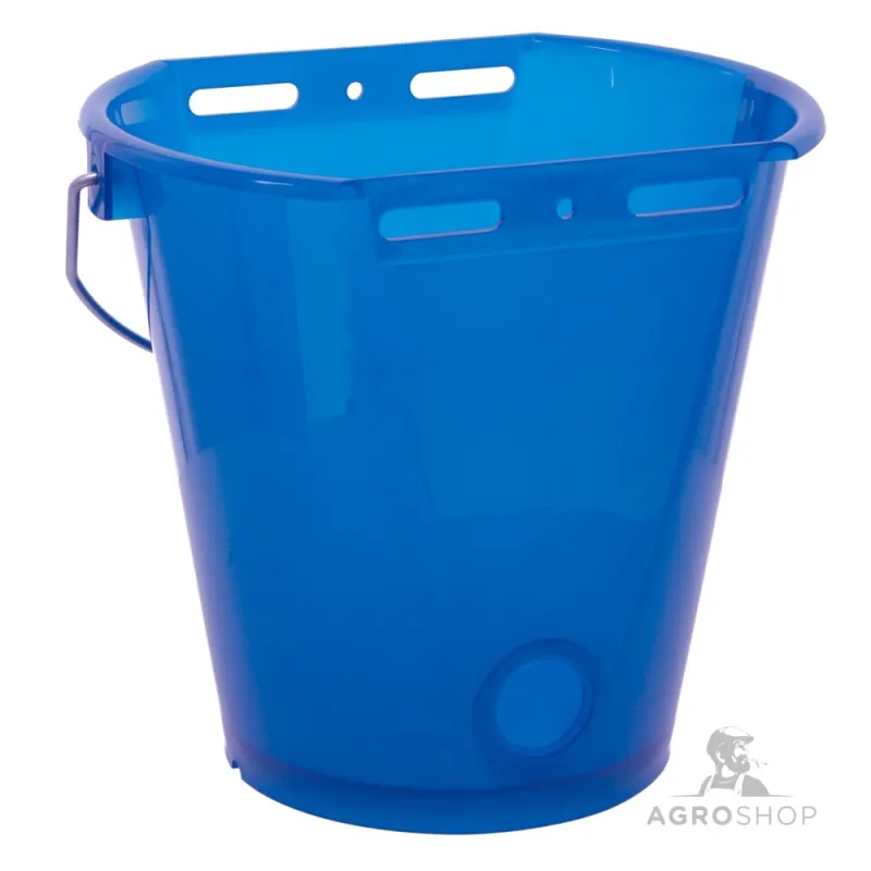 Läpinäkyvä tuttisanko mitta-asteikolla sininen 8 l