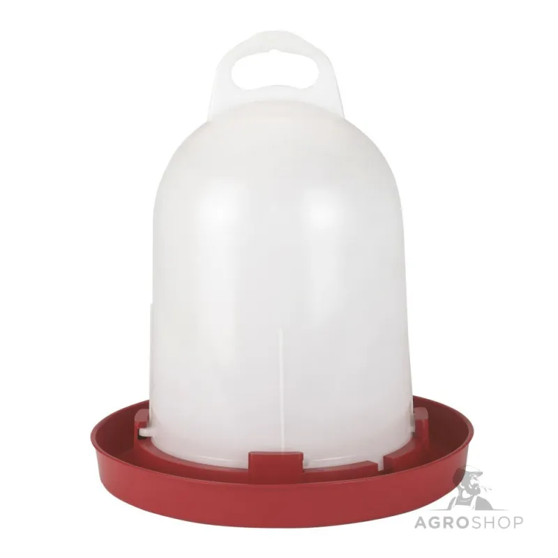 Muovinen juoma-automaatti siipikarjalle 5,5 l, valkoinen/punainen