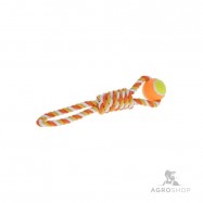 Koiranlelu pallo köydellä oranssi/keltainen