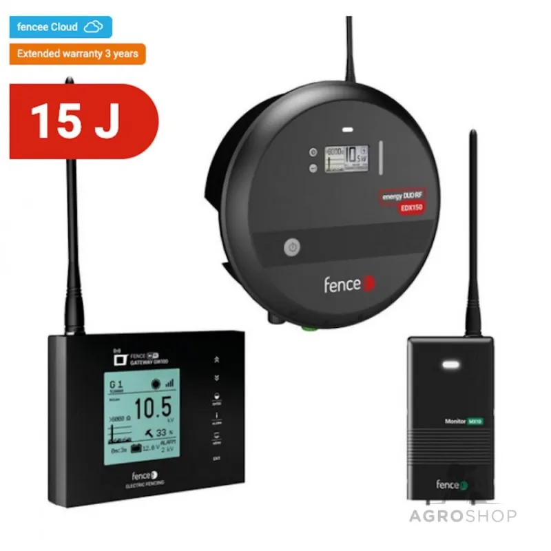 Älykäs sähköpaimenjärjestelmä FENCEe RFEDX150 + WiFi-GatewayGW100 + monitorMX10