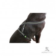 Koiran valjas heijastinnauhalla Xenos 40-60cm musta/keltainen
