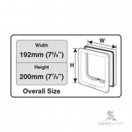 Cat Mate 4-way locking cat flap w. door liner 50mm, white