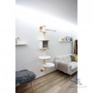 Wall-Mtd Cat Tree DOLOMIT 168 x (75) cm, white