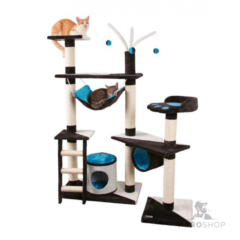 Cat Tree Creativ anthracite/blue/white 150cm