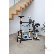 Cat Tree Creativ anthracite/blue/white 150cm