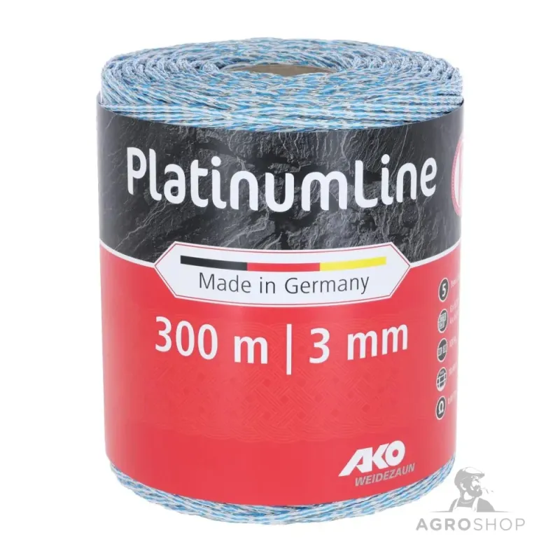 Sähköpaimenen aitanaru AKO PlatinumLine 300m valkoinen/sininen