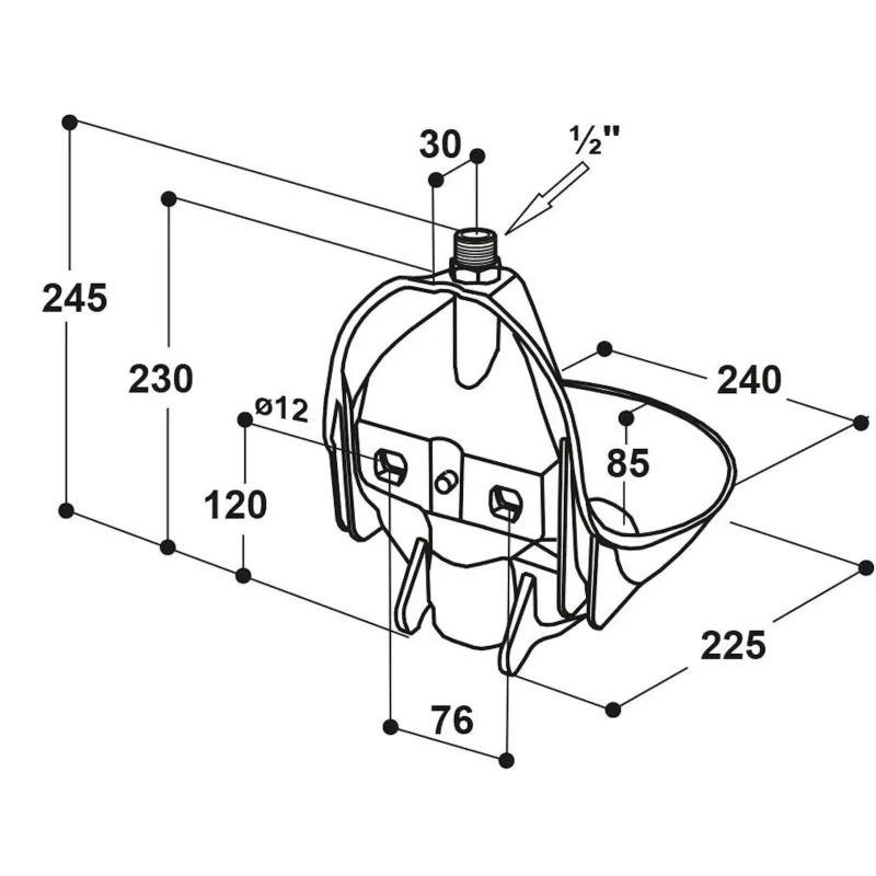 Muovinen juottolaite hevosille ja karjaeläimille